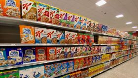 Kelloggs Cereal aisle in Publix, grocery store, Florida