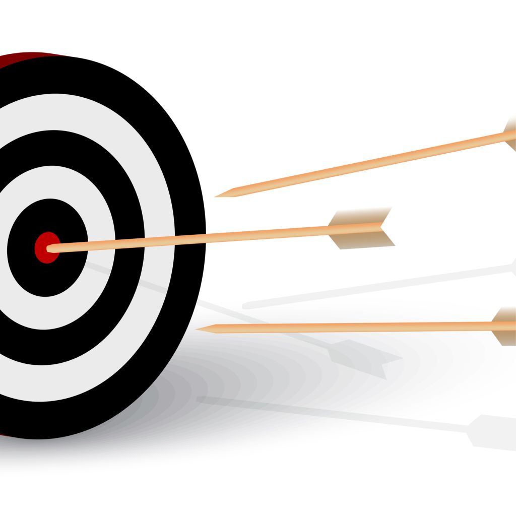 arrow target for marketing design. Sport concept. Accuracy winner. Sport game. Vector illustration.