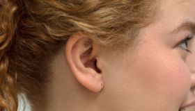 Close up female ear