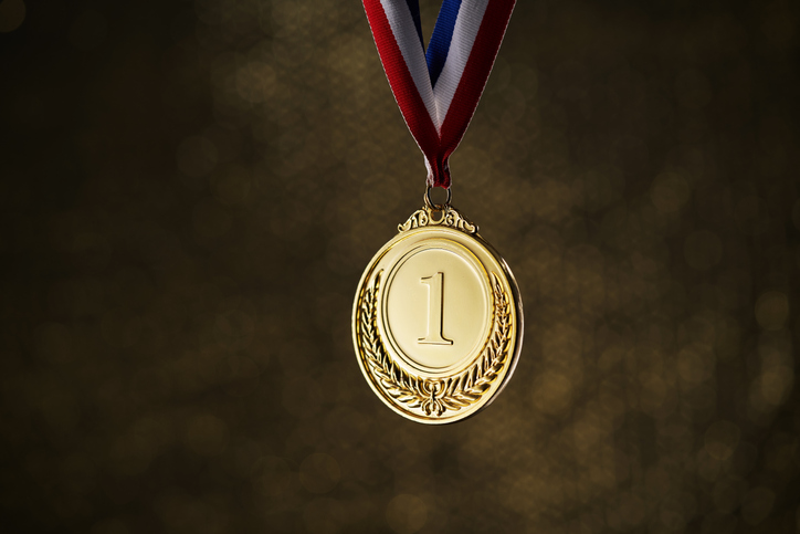gols color medal with copy space