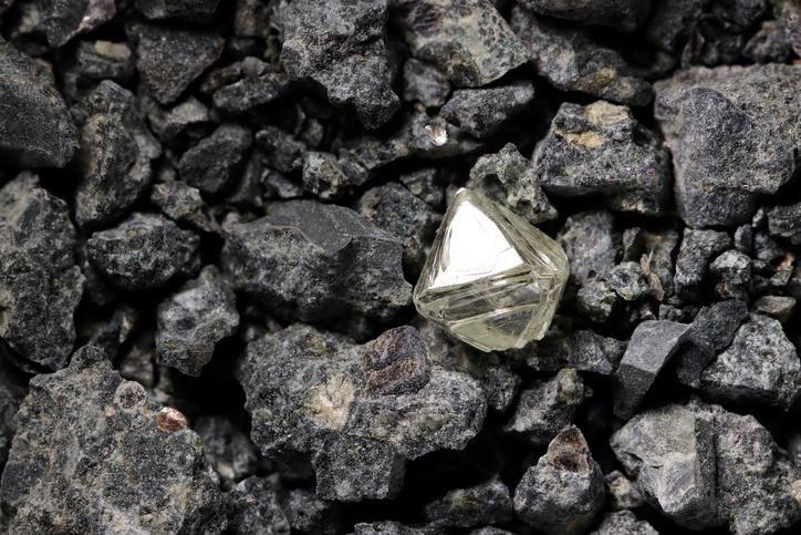 diamond in kimberlite gravel